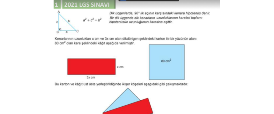 Üçgenler, Eşlik Benzerlik ve Pisagor LGS Çıkmış Sorular
