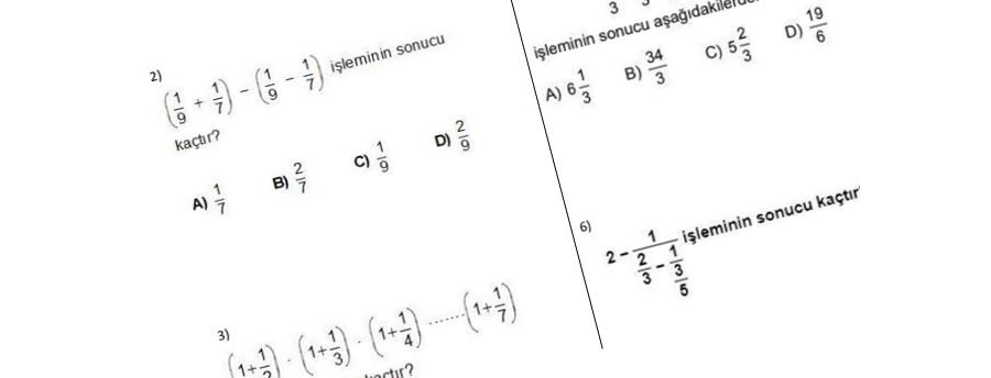 Rasyonel Sayılarla Çok Adımlı İşlemler PDF Test İndir