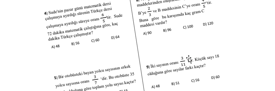 Oran ve Orantı Testi PDF