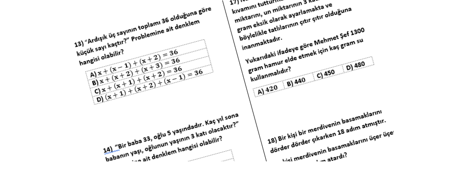 Eşitliğin Korunumu ve 1.Dereceden 1 Bilinmeyenli Denklemler